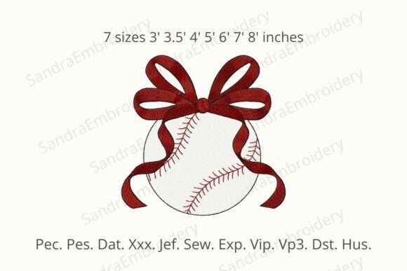 Review: Baseball with Bow Embroidery Design for Etsy Shops