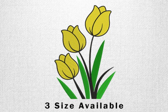 Review: Yellow Tulip Trio Embroidery Design