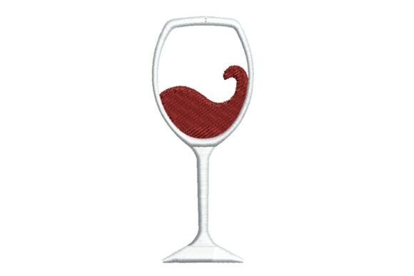 Reviewing the Swirling Red Wine Glass Embroidery Design